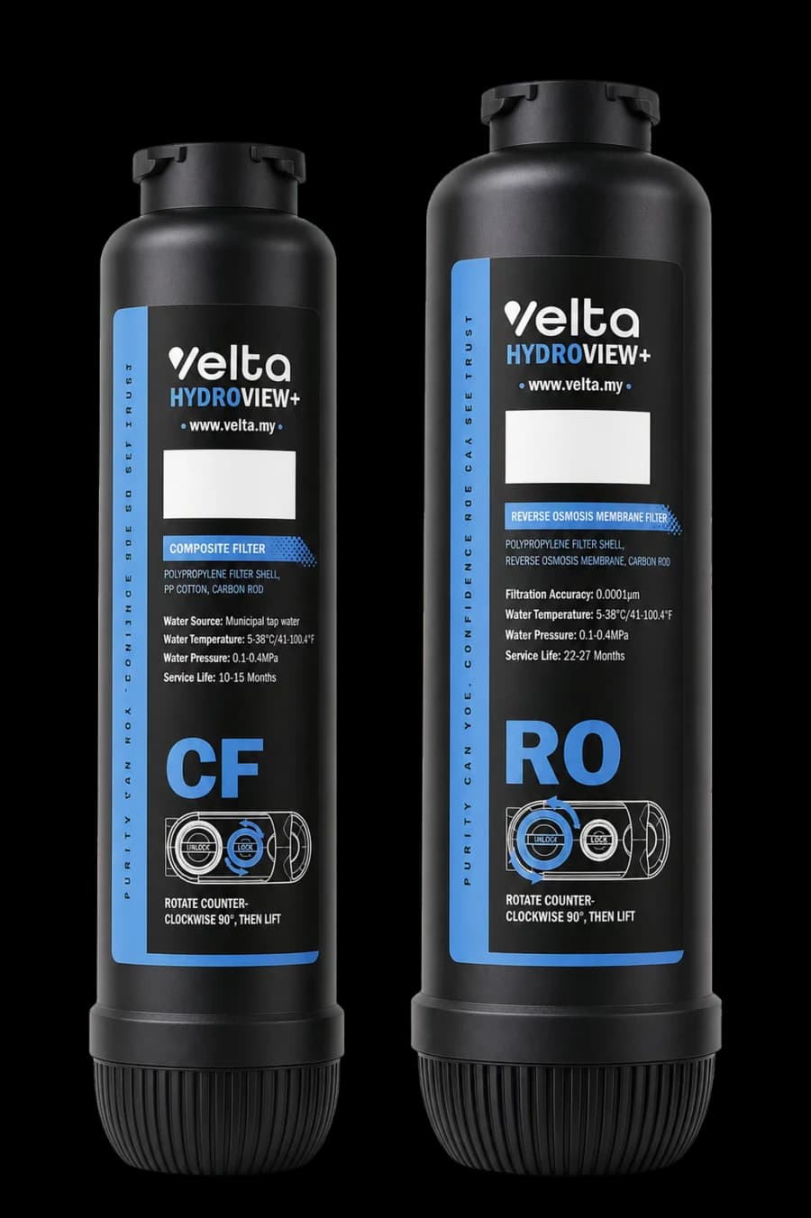 HydroView+ composite and reverse-osmosis replacement cartridges