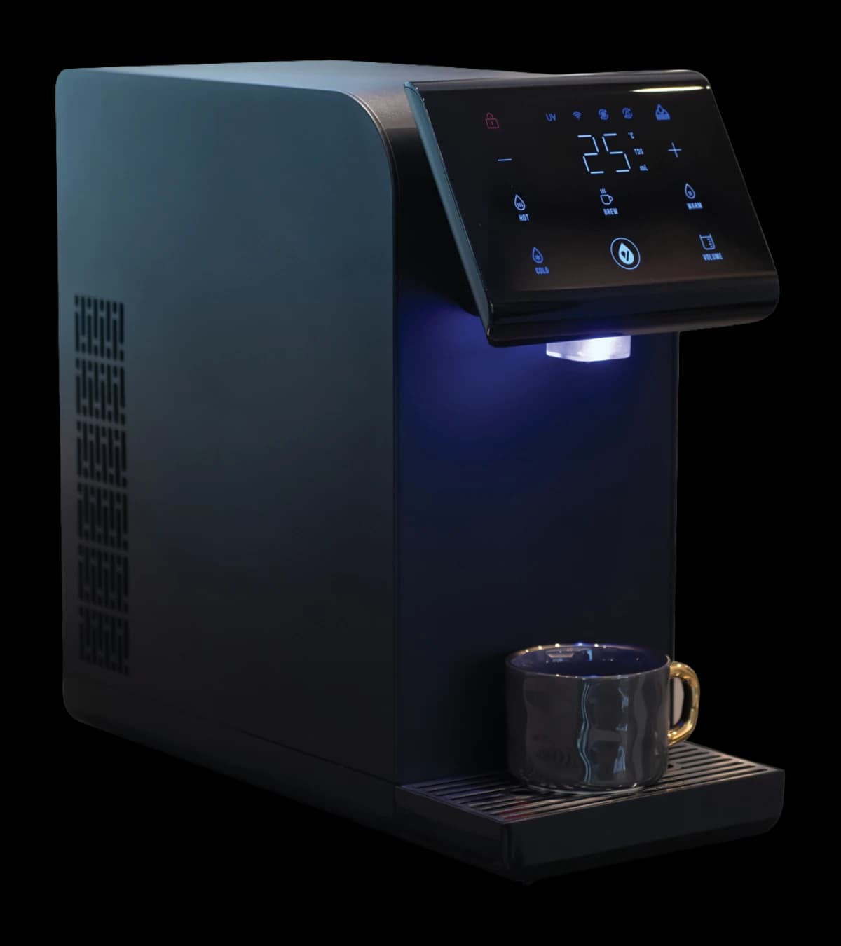 Carbon Black Velta HydroForm+ three-quarter product view