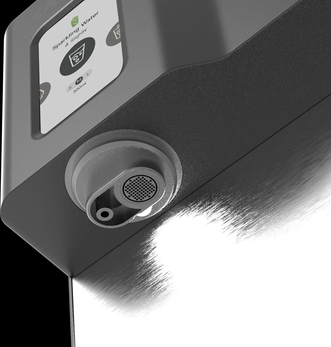 Close view of the HydroSpark+ hot and cold water dispensers